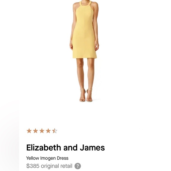 Elizabeth and James โImogenโ dress โ size 8 , Pale Yellow ! BEAUTIFUL ๐โฅ๏ธ๐ฉท - Picture 3 of 16